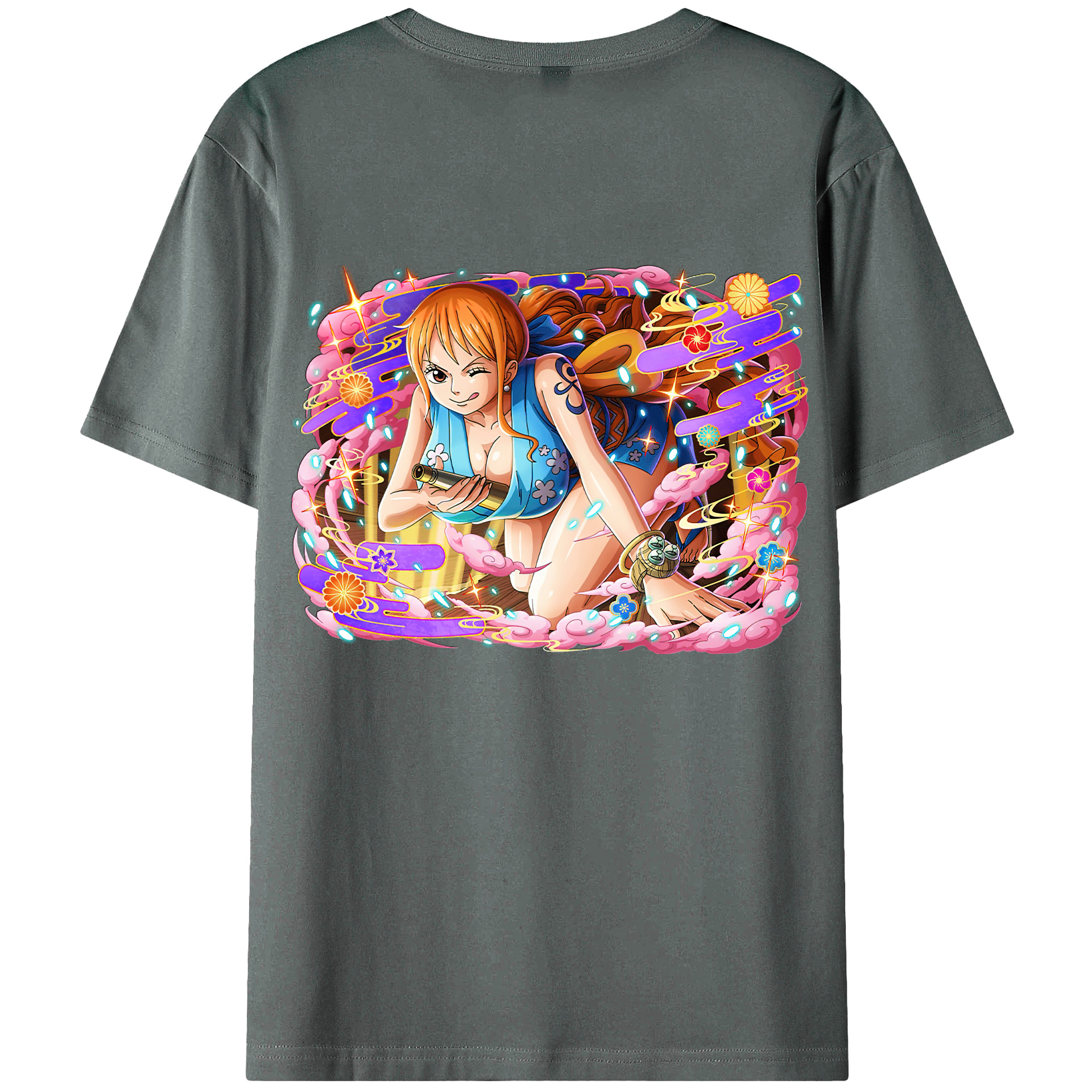 ワンピース ナミ ONE PIECE Nami 綿100％半袖Tシャツ（背面プリント）